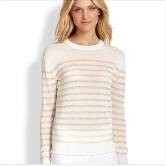 Tory Burch Landon Stripe Metallic Knit Sweater XS - Picture 1 of 8